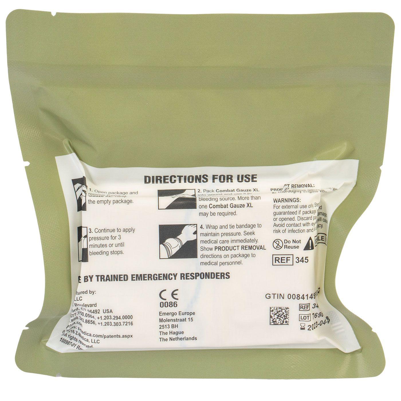 HEMOSTATIC COMBAT GAUZE XL HEMOSTATIC DRESSING Techline Trauma HEMOSTATIC COMBAT GAUZE XL HEMOSTATIC DRESSING Techline Trauma