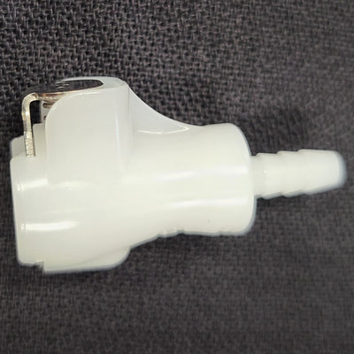 Female Connector - 1/8" barbed plastic female connector (no internal valve).